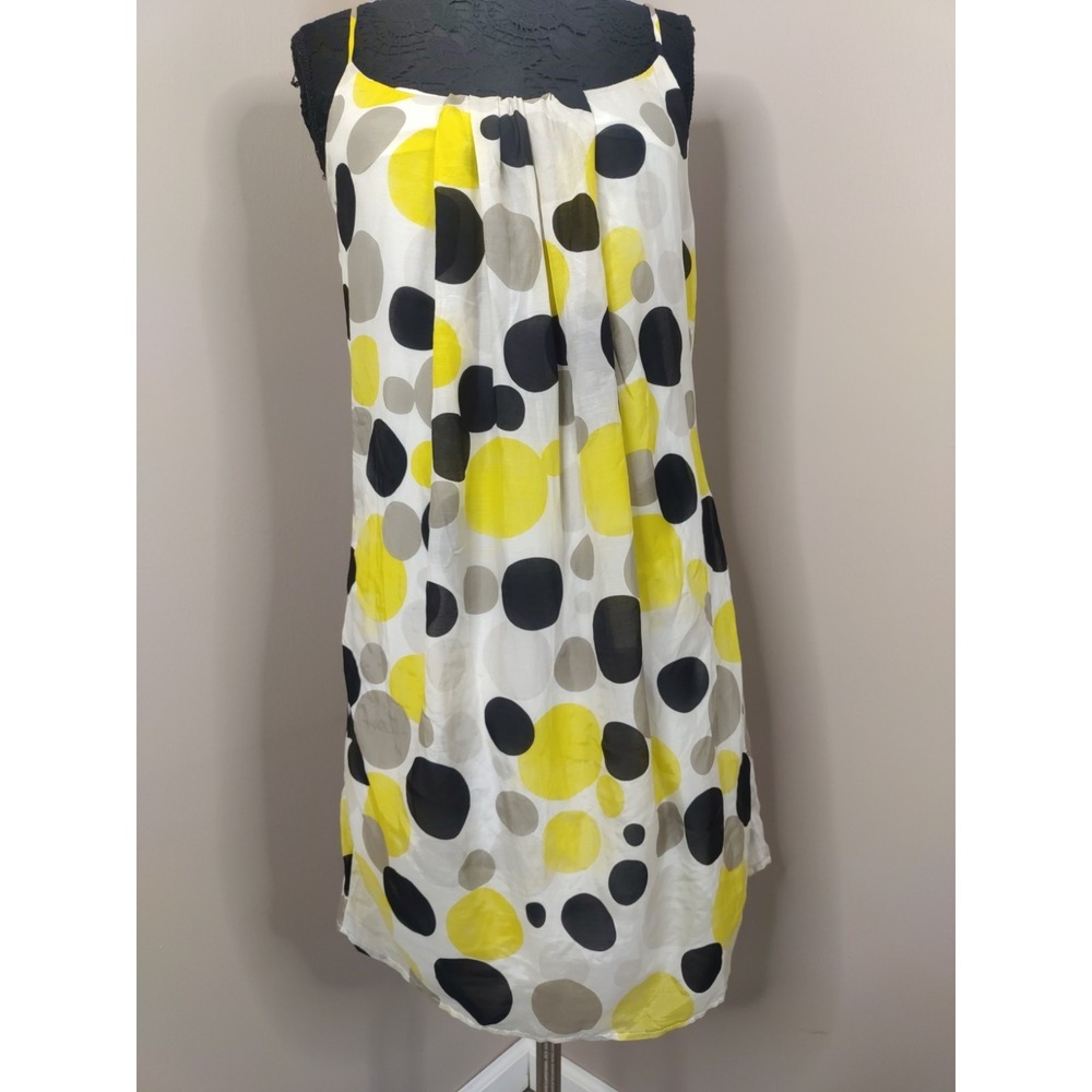 Twentyone Women Polka Dot Multicolor Sleeveless Lined Silk Blend Dress Size L‎